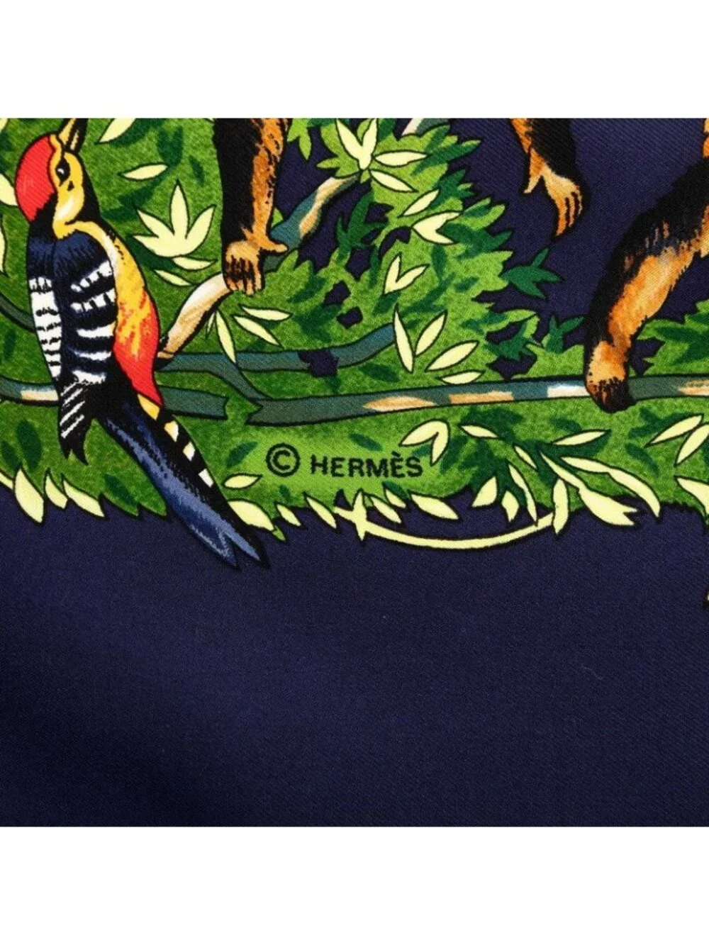 ★SOLD★ Hermes Carre 90 Sichuan Scarf Navy Multicolor Silk - Picture 5 of 7